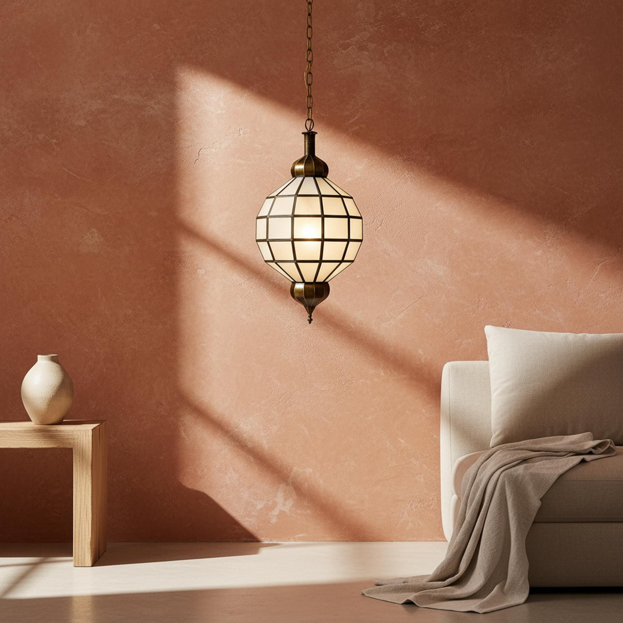 Geometric Pendant Light Hanging Lantern Chain Fixture