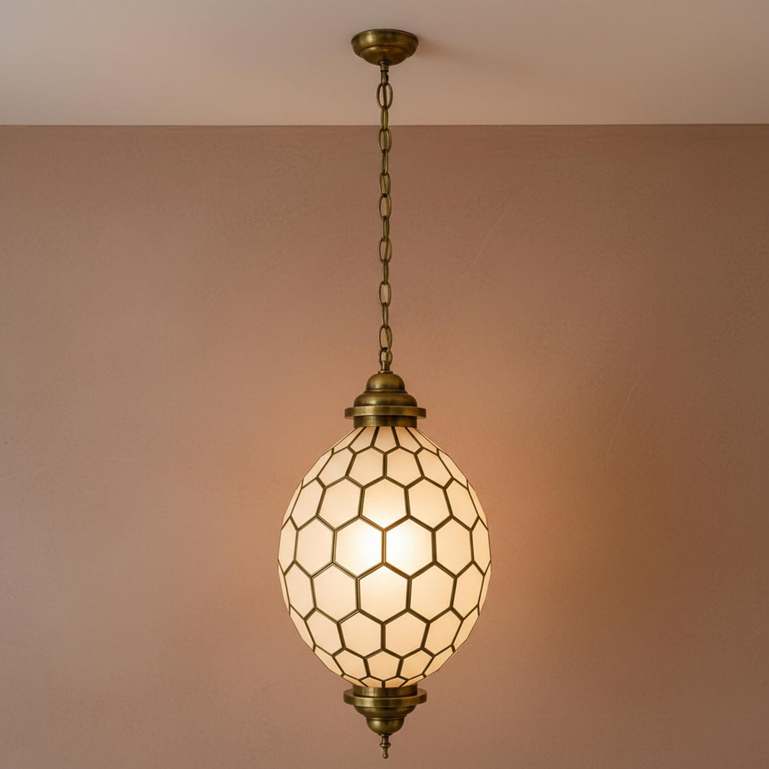 Geometric Pendant Light Hanging Lantern Chain Fixture