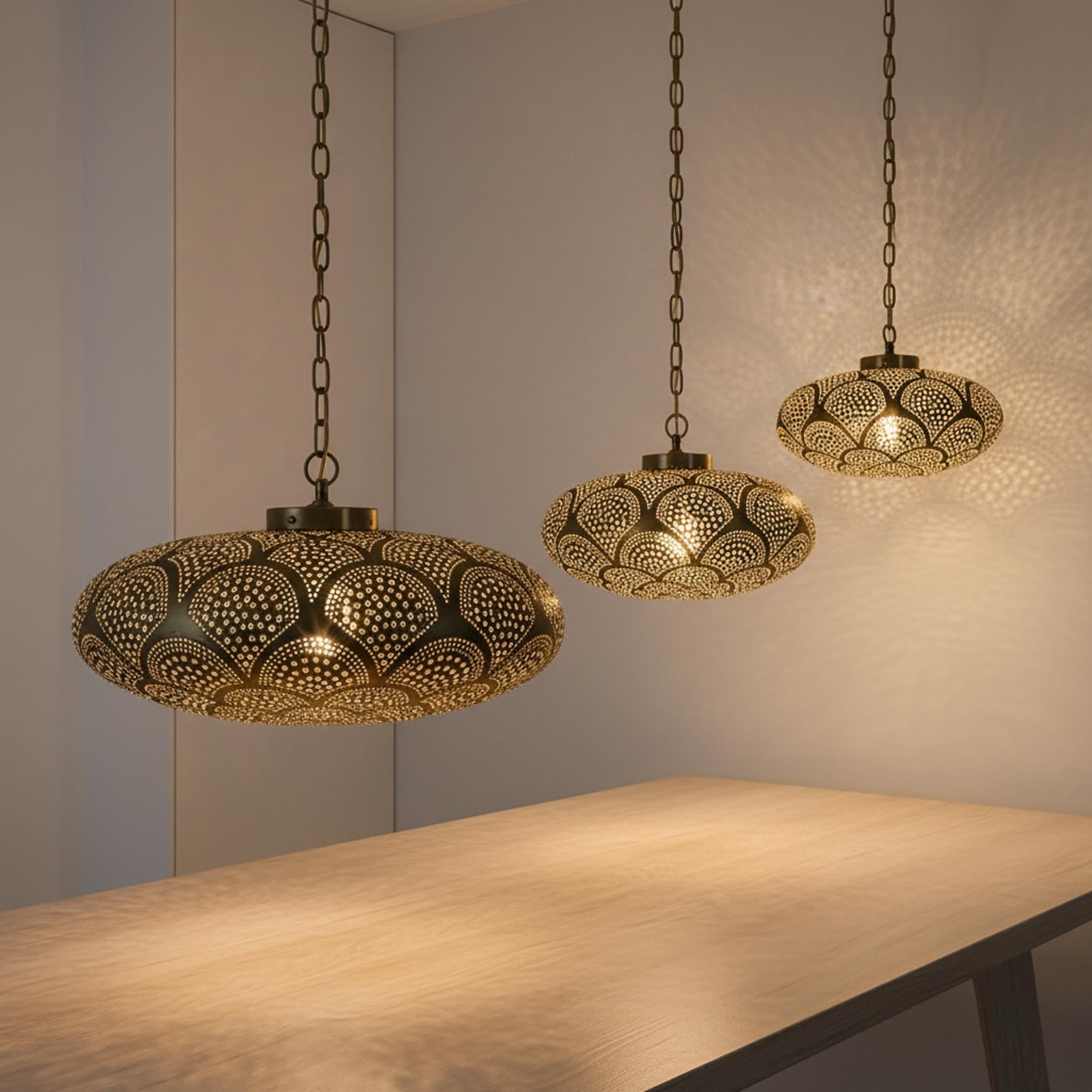 Moroccan Pendant Light Metal Hanging Dome Chain Ceiling Fixture