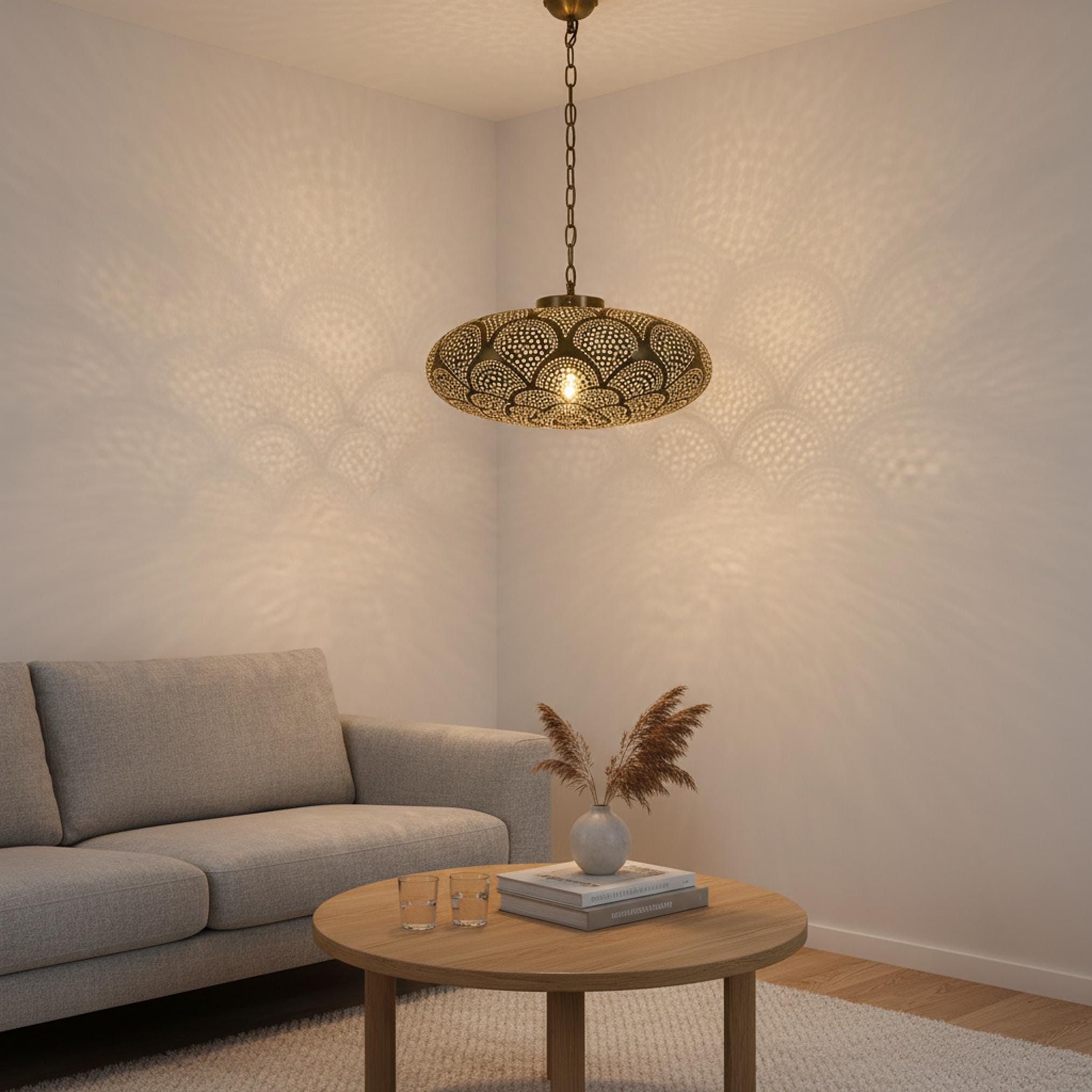 Moroccan Pendant Light Metal Hanging Dome Chain Ceiling Fixture