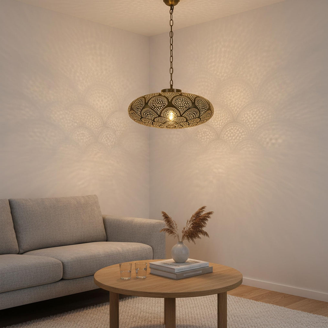 Moroccan Pendant Light Metal Hanging Dome Chain Ceiling Fixture