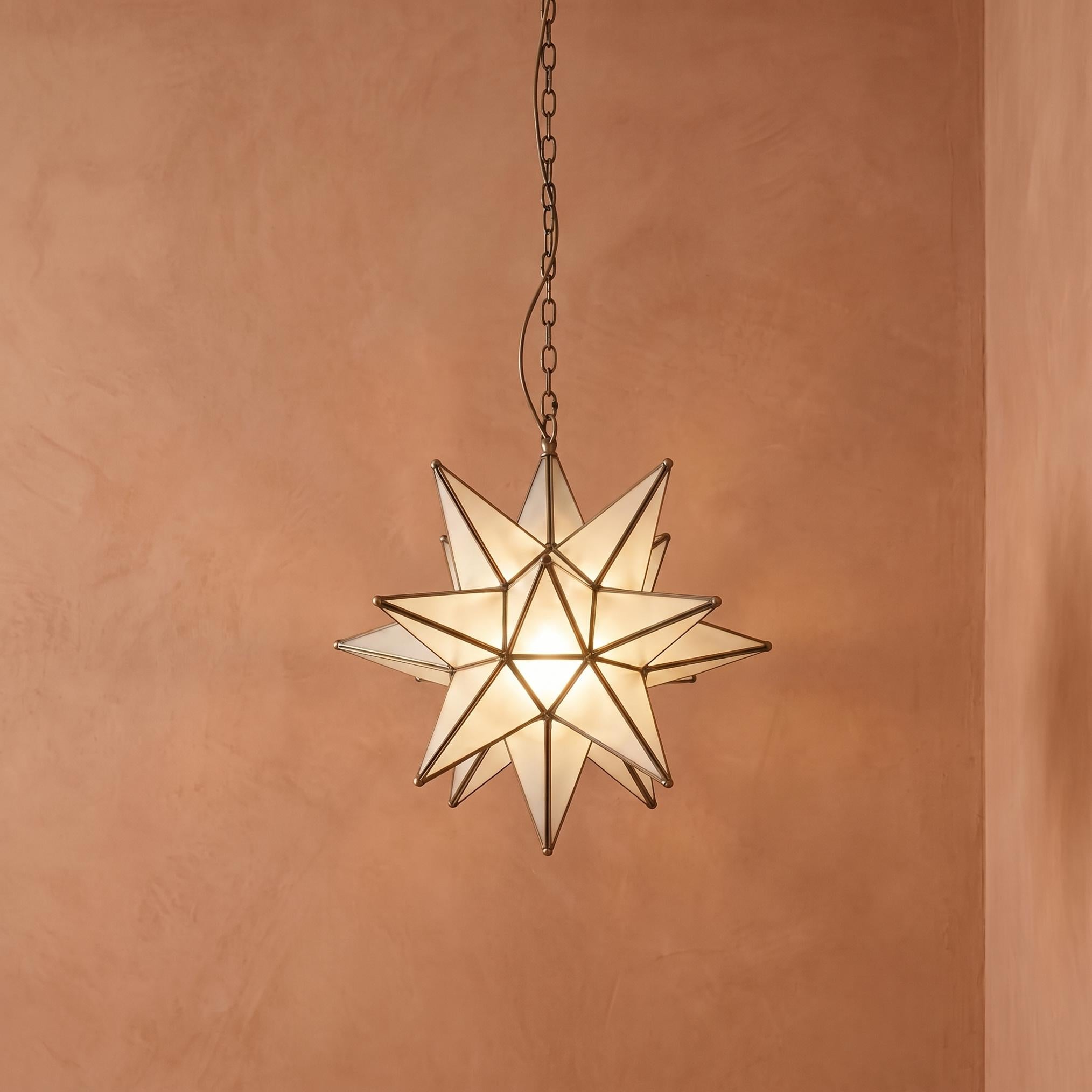 Star Pendant Light Geometric Hanging Ceiling Chain Fixture