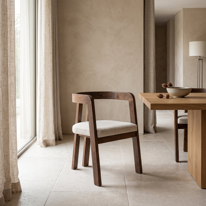  Moroccan Walnut Barrel Armchair