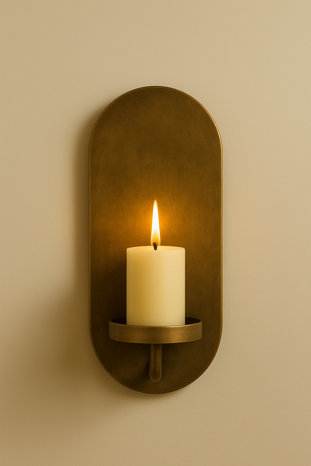 Oxidized Brass Wall Candle Sconce, Antique Vintage Candle Holder