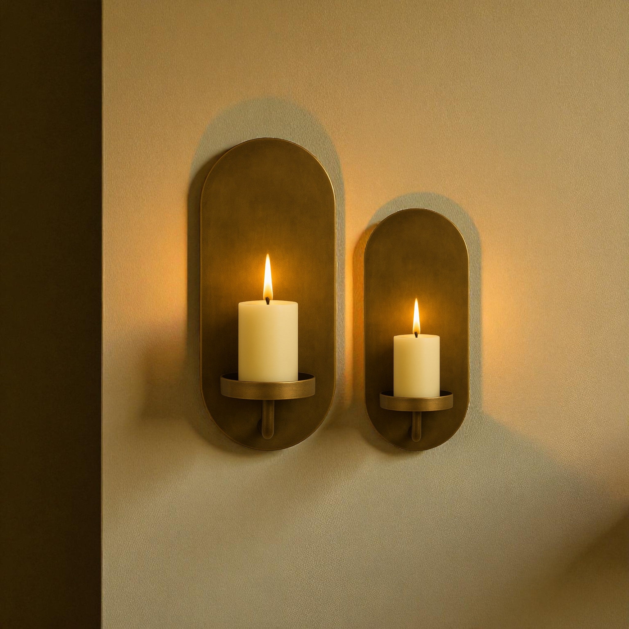 Oxidized Brass Wall Candle Sconce, Antique Vintage Candle Holder