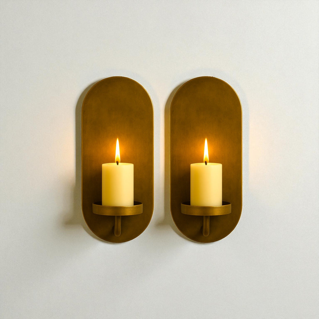 Oxidized Brass Wall Candle Sconce, Antique Vintage Candle Holder