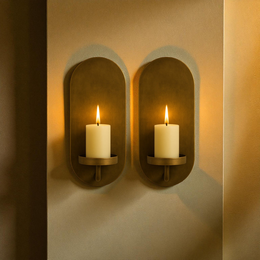 Oxidized Brass Wall Candle Sconce, Antique Vintage Candle Holder