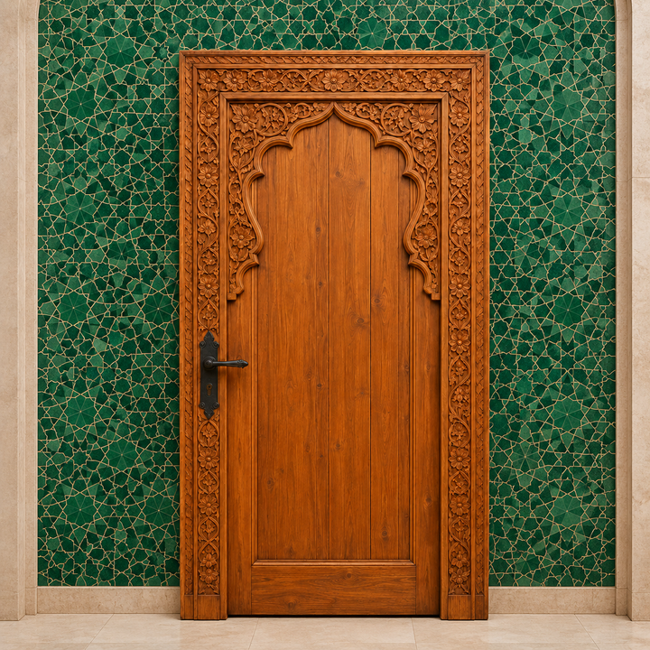 Moroccan Floral Carved Door