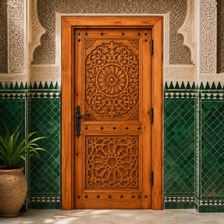 Moroccan Arabesque Carved Door