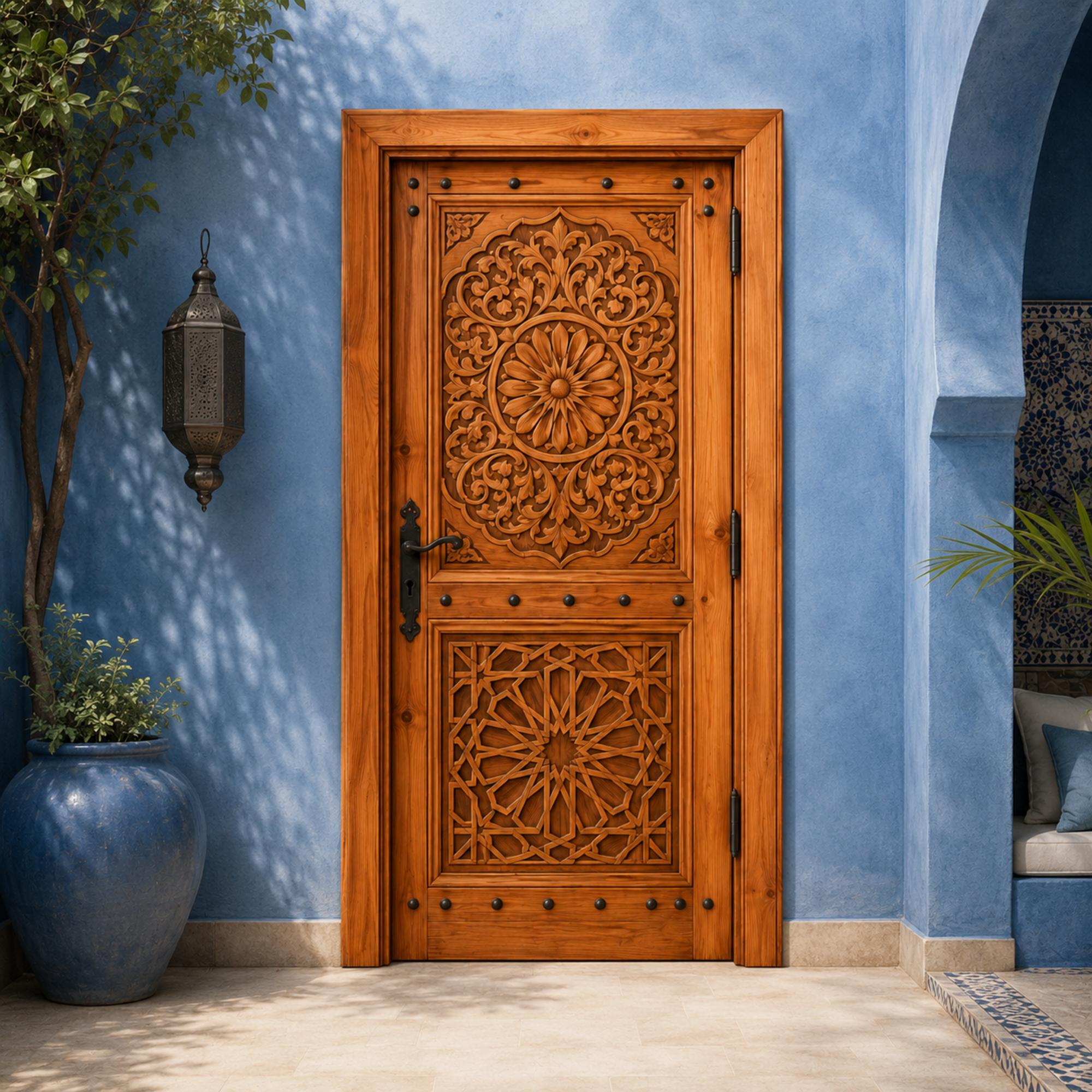 Moroccan Arabesque Carved Door