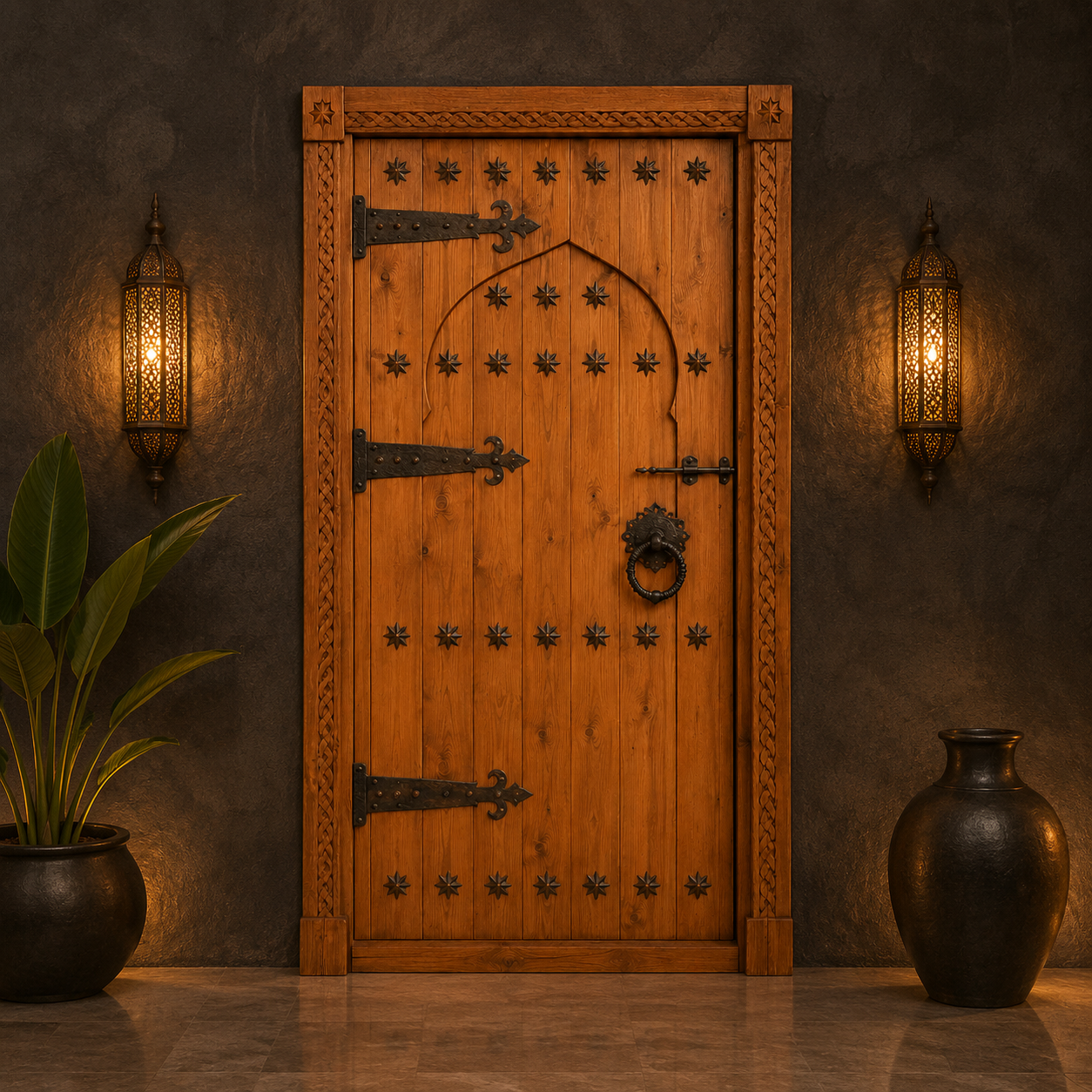 Moroccan Kasbah Wooden Door
