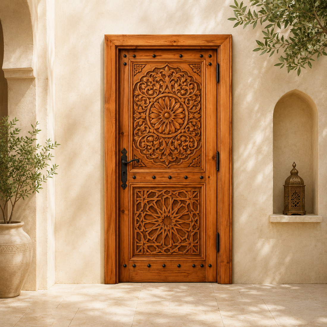 Moroccan Arabesque Carved Door