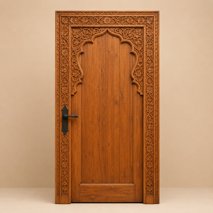 Moroccan Floral Carved Door
