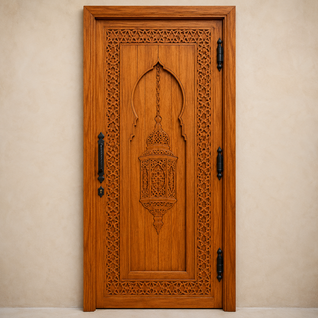 Moroccan Lantern Carved Door