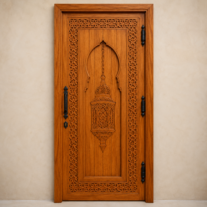 Moroccan Lantern Carved Door