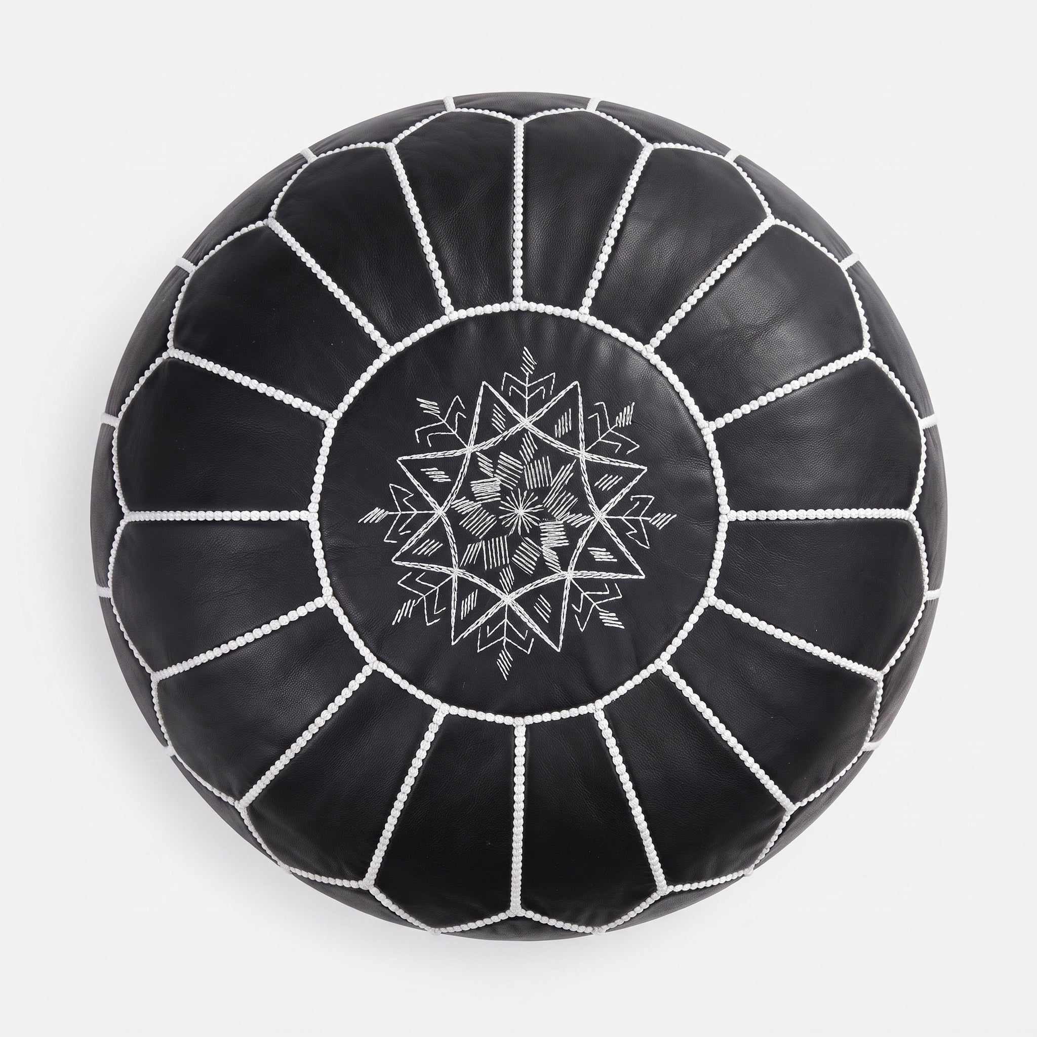 Leather Ottoman Pouf