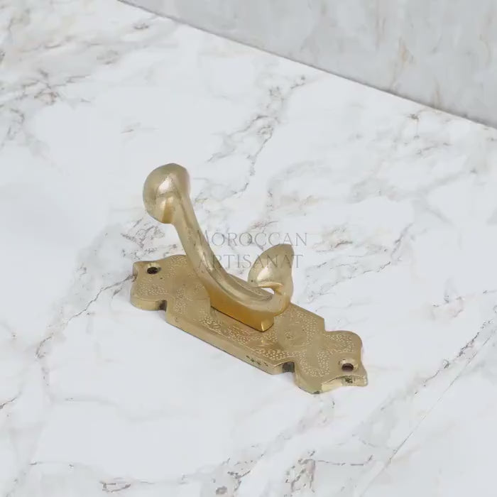 Handmade Brass Coat Hook – Moroccan Wall Hook for Towels, Coats, and Bags