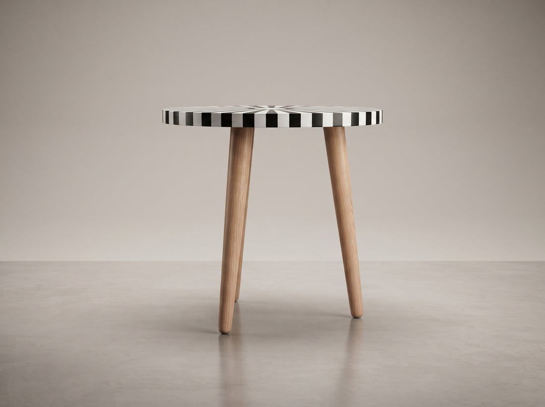 Moroccan Black & White Resin Table