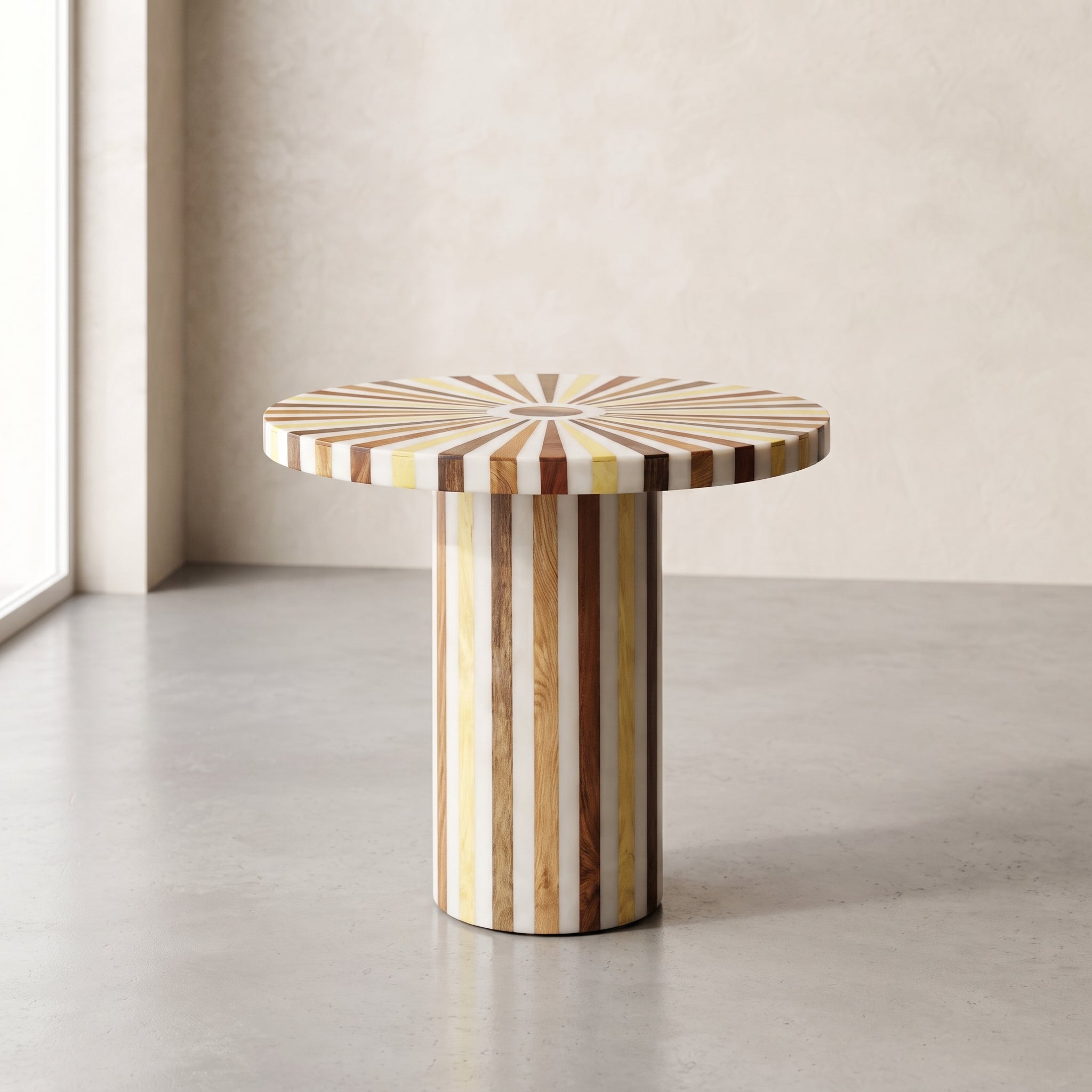  Moroccan Mixed Wood & Resin Table