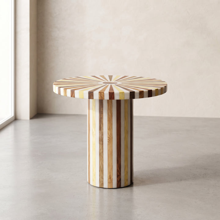  Moroccan Mixed Wood & Resin Table