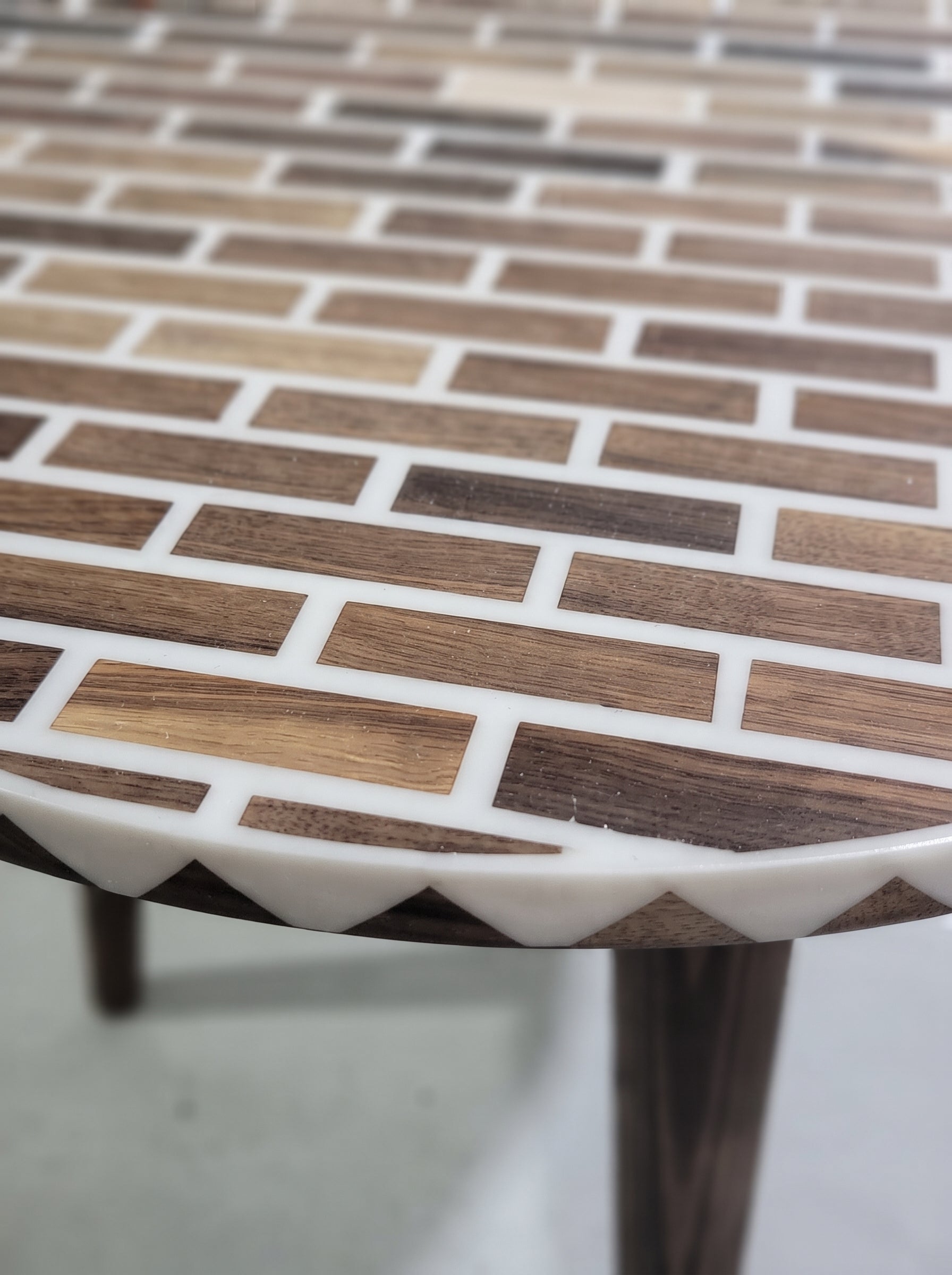 Walnut & Resin Brick Table