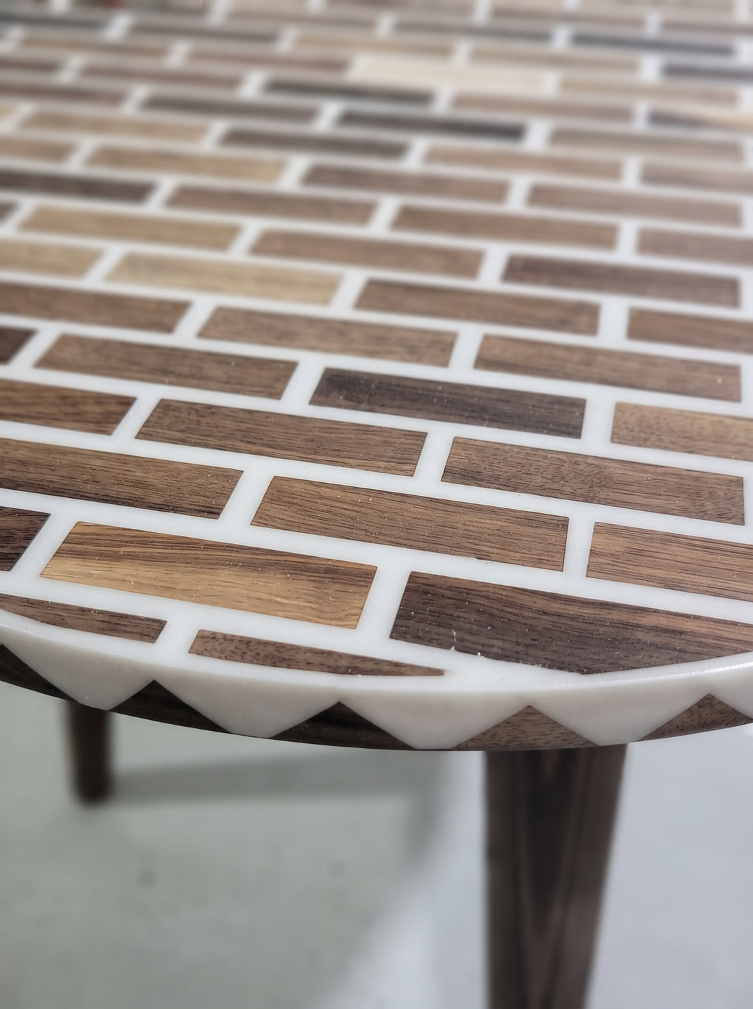Walnut & Resin Brick Table