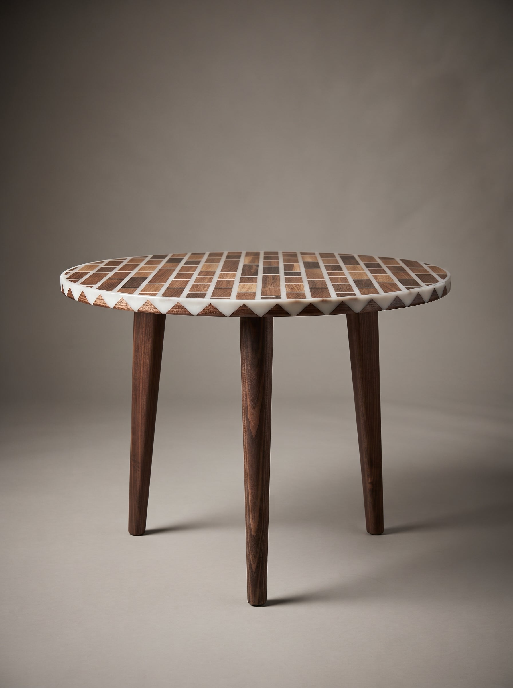Moroccan Walnut & Resin Brick Table