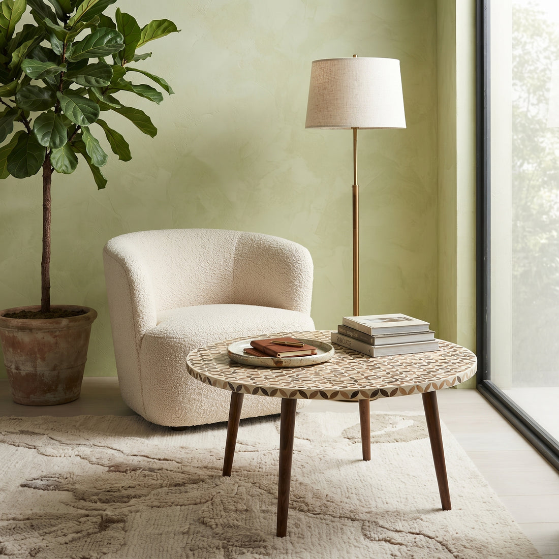 Handcrafted Moroccan Floral Resin Table